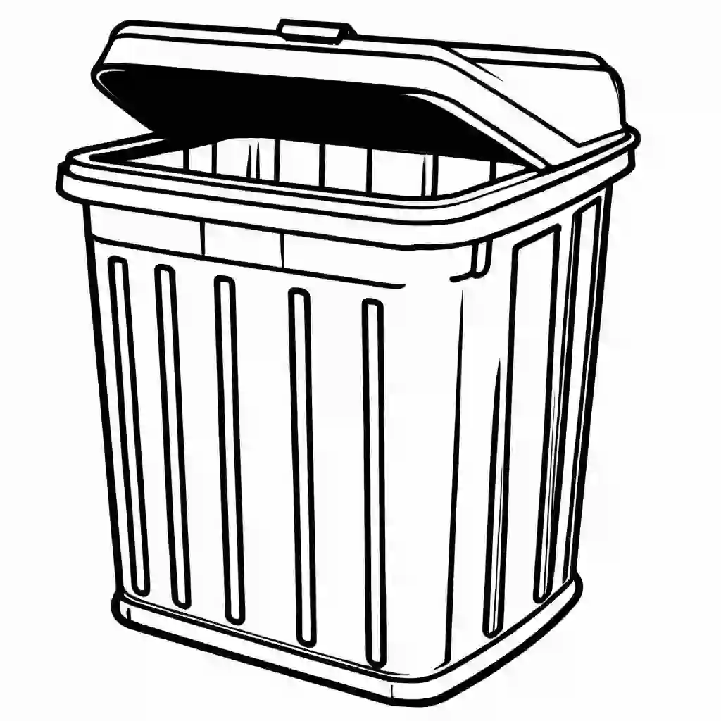 Trash Bin coloring pages